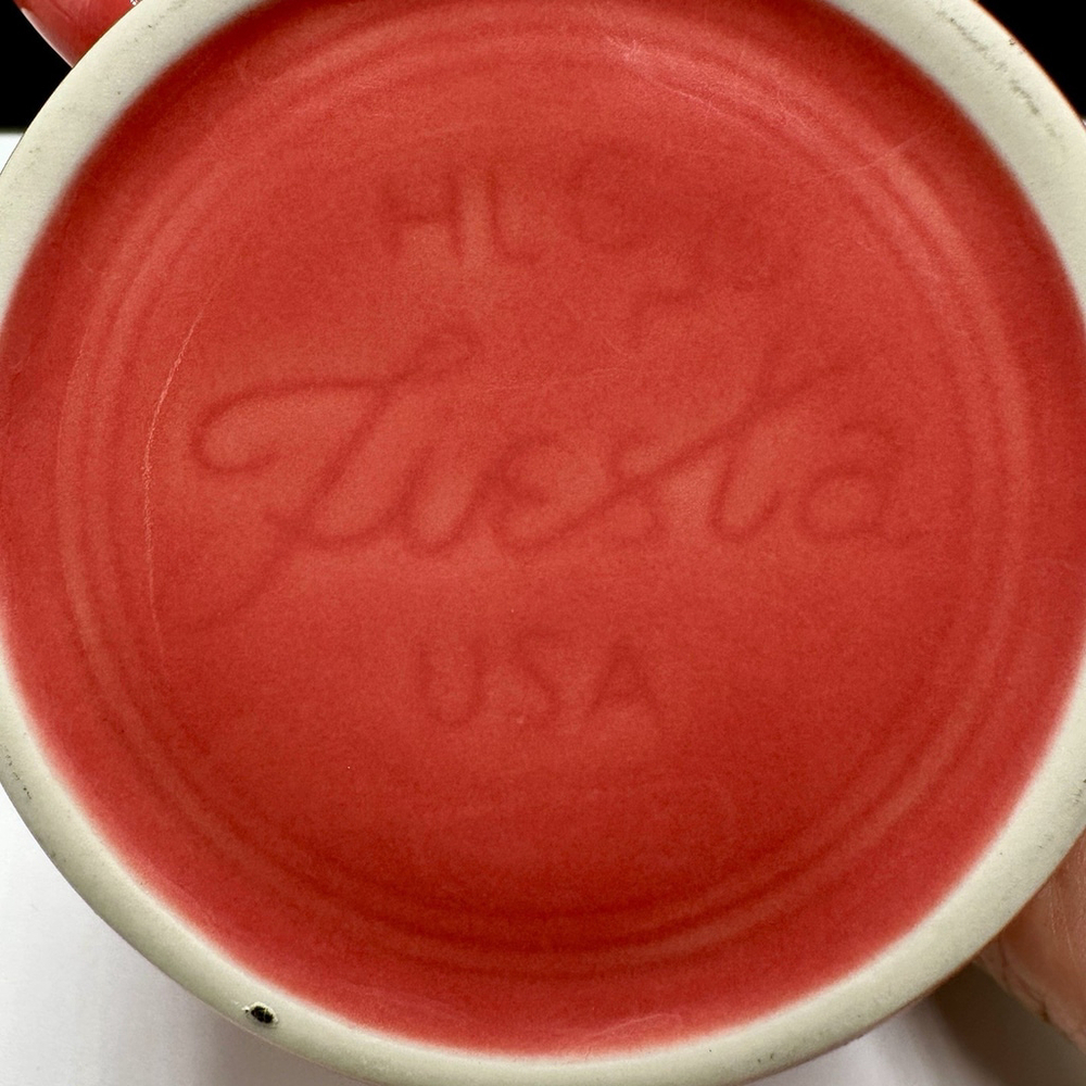 Fiesta Ware Coffee Cup Mug Homer Laughlin HLC O Ring Handle Scarlet Fiestaware - Picture 7 of 8